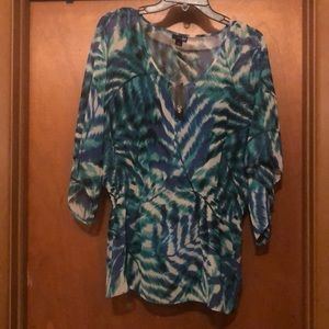 Waterfall Print Blouse